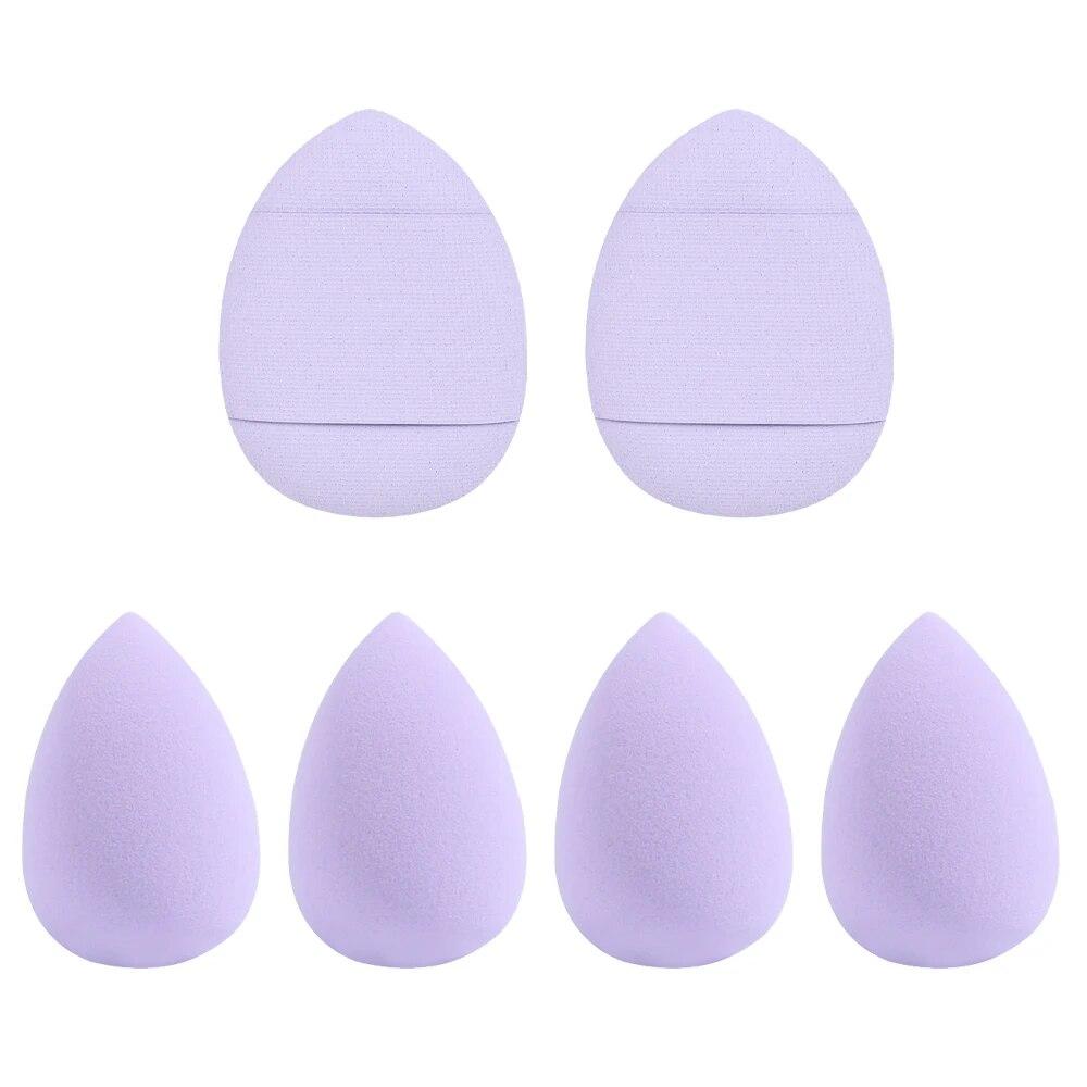

Набор из 6 спонжей для макияжа, включает 4 мини-спонжа в форме капли и 2 пуховки для пальцев для пудры. фиолетовый