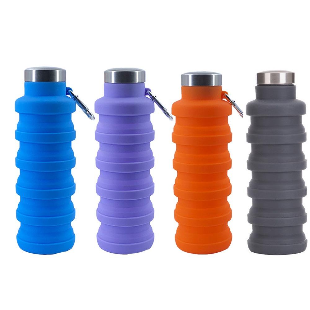 Collapsible Silicone Water Bottle, Leakproof Portable Sports Bottle for Travel & Hiking
