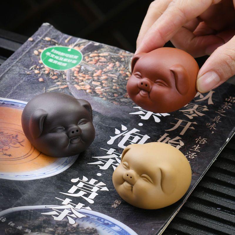 Purple Sand Tea Play Ornament Tea Pet Plate Raised Zodiac Pig Boutique Table Accessories Personality Creative Decoration