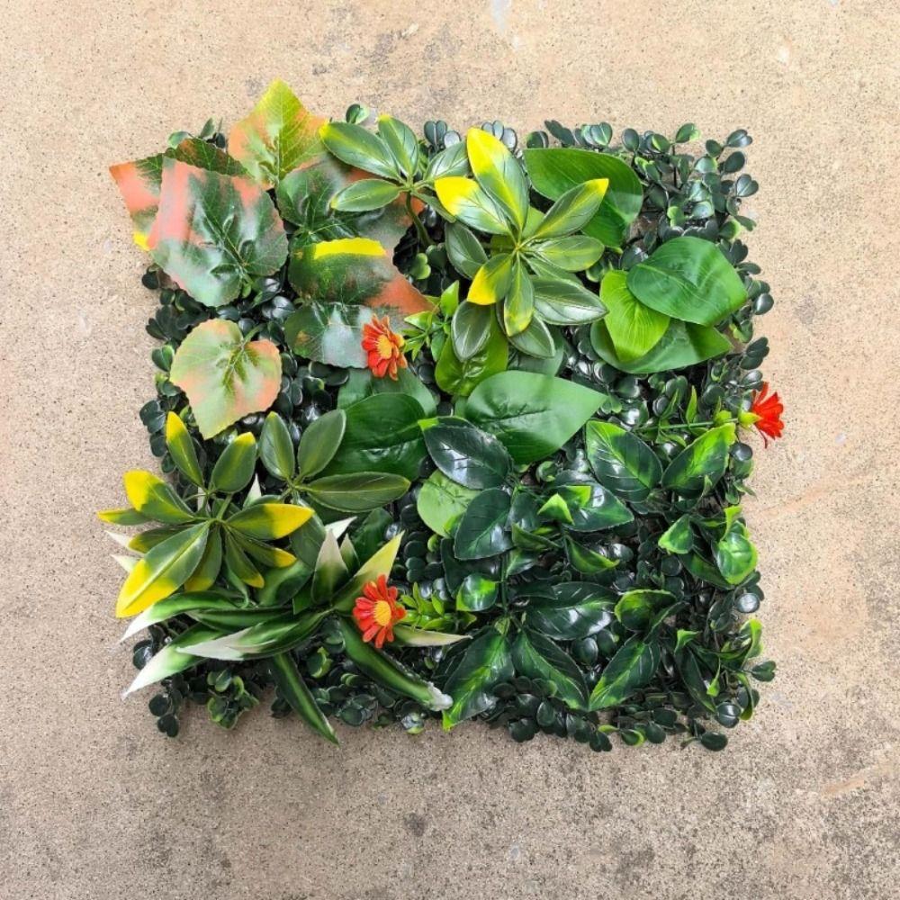 DIY Artificial Plant Wall Panel Sunflower Artificial Fern Grass  Background Wall Decoration