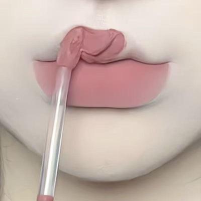 Niedrigsättigter Grau-Rosa Weicher Matter Lipgloss: Nicht verblassendes, Nude-Make-up