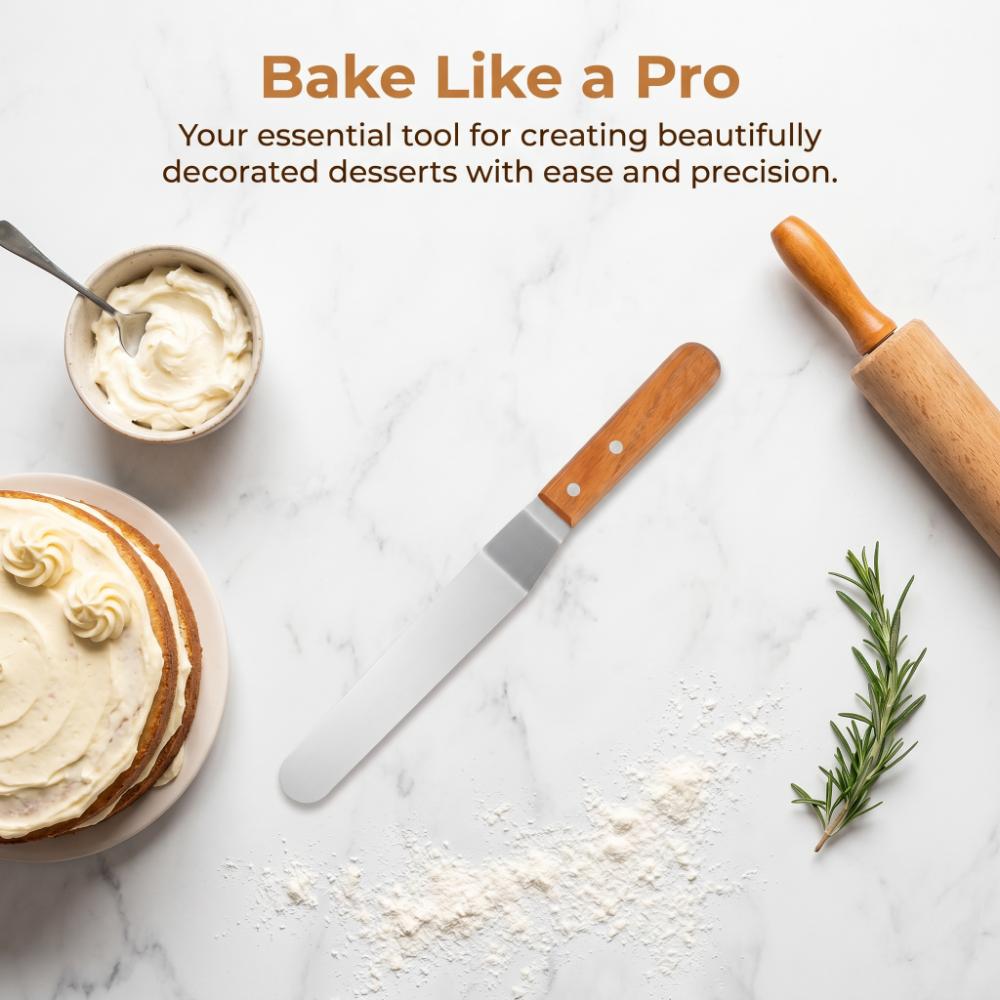 Food Grade Cake Spatula Stainless Steel Blade Palette Knife Durable Icing Spatula  Cake Decorating
