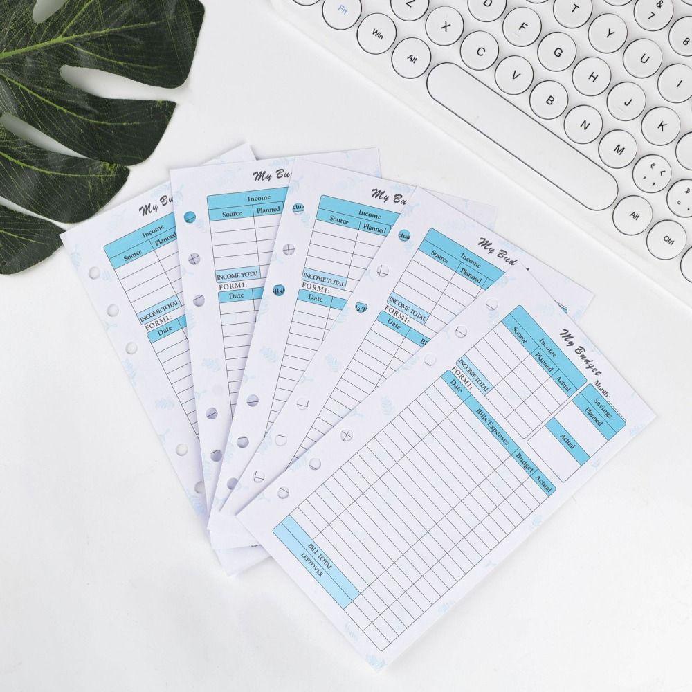 Schedules Organizer Refill Inner Pages A6 Loose Leaf Paper Spiral Binder Paper Budget Pages