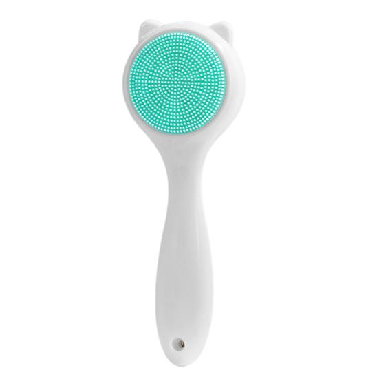 

Щетка для очищения лица в форме кошачьих ушей, силиконовая ручка, гибкая щетина, быстропенящаяся очистка пор, портативный женский массажный скруббер для лица зелёный
