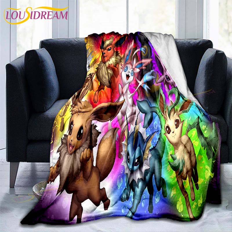 Manta decorativa con estampado de Pokémon, funda de edredón para sofá, ropa de cama de viaje, manta decorativa, manta de franela, colcha, mantas del Grinch