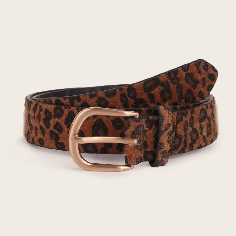 All Matching Leopard Print Belt for Women and Girl Horsehair Waist Belt for Blouses Dresses and Coats Simple Waiststrap