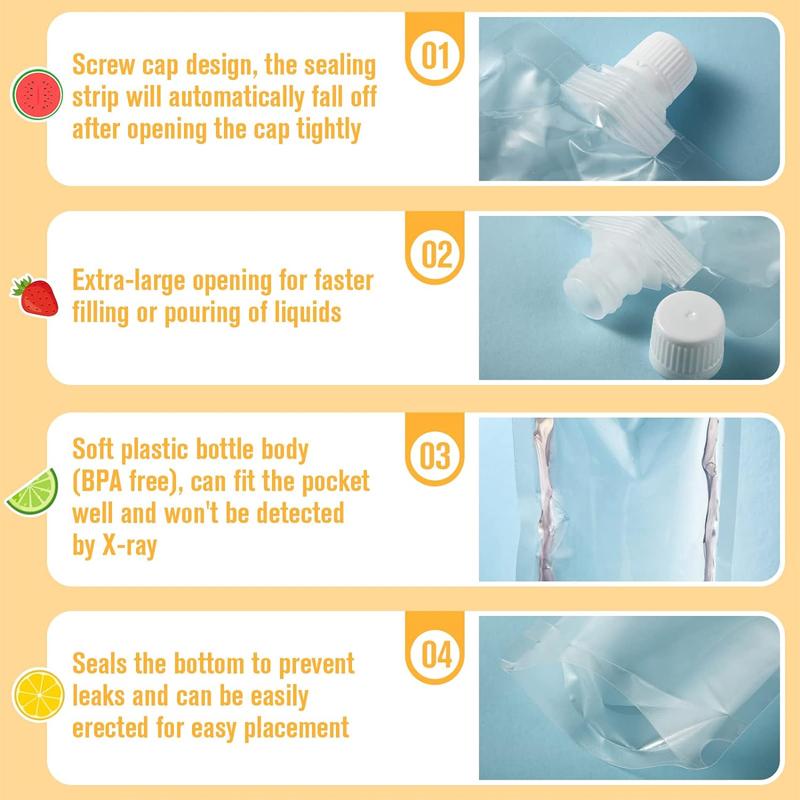 10pcs Transparent Plastic/Aluminum Foil Liquid Package Nozzle Bags Juice Beverage Milk Sealed Stand Up Storage Reusable Pouch