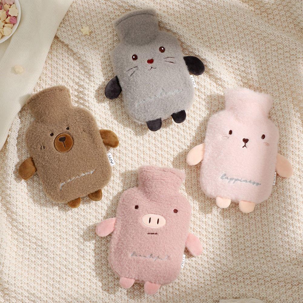 Leak-proof Hot Water Bottles Cute Hand Warmers Cartoon Water-filling Bottle  Female