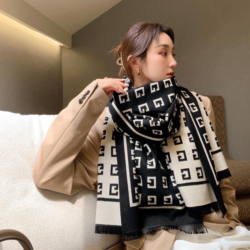 

SiYi Women s G-Pattern Jacquard Winter Scarf 180cm