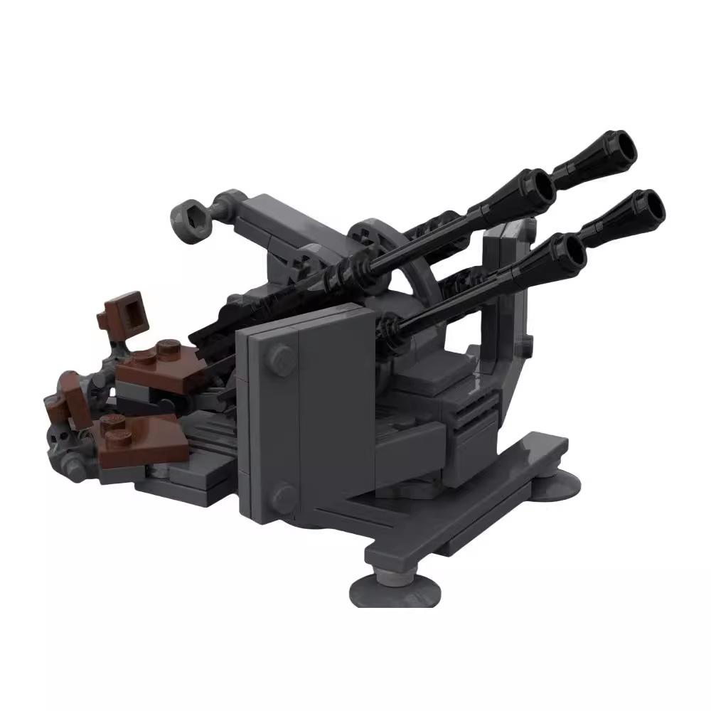 Military Series World War Ii German Anti-Aircraft Gun Defensive Cannon Model Assembled Toy Compatible Set