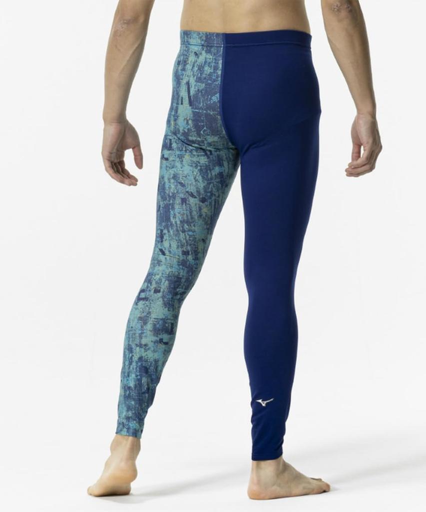 Mizuno Graphic Long Size Pastel Navy Baseball/Softball Fleece-Lined Tights, L,