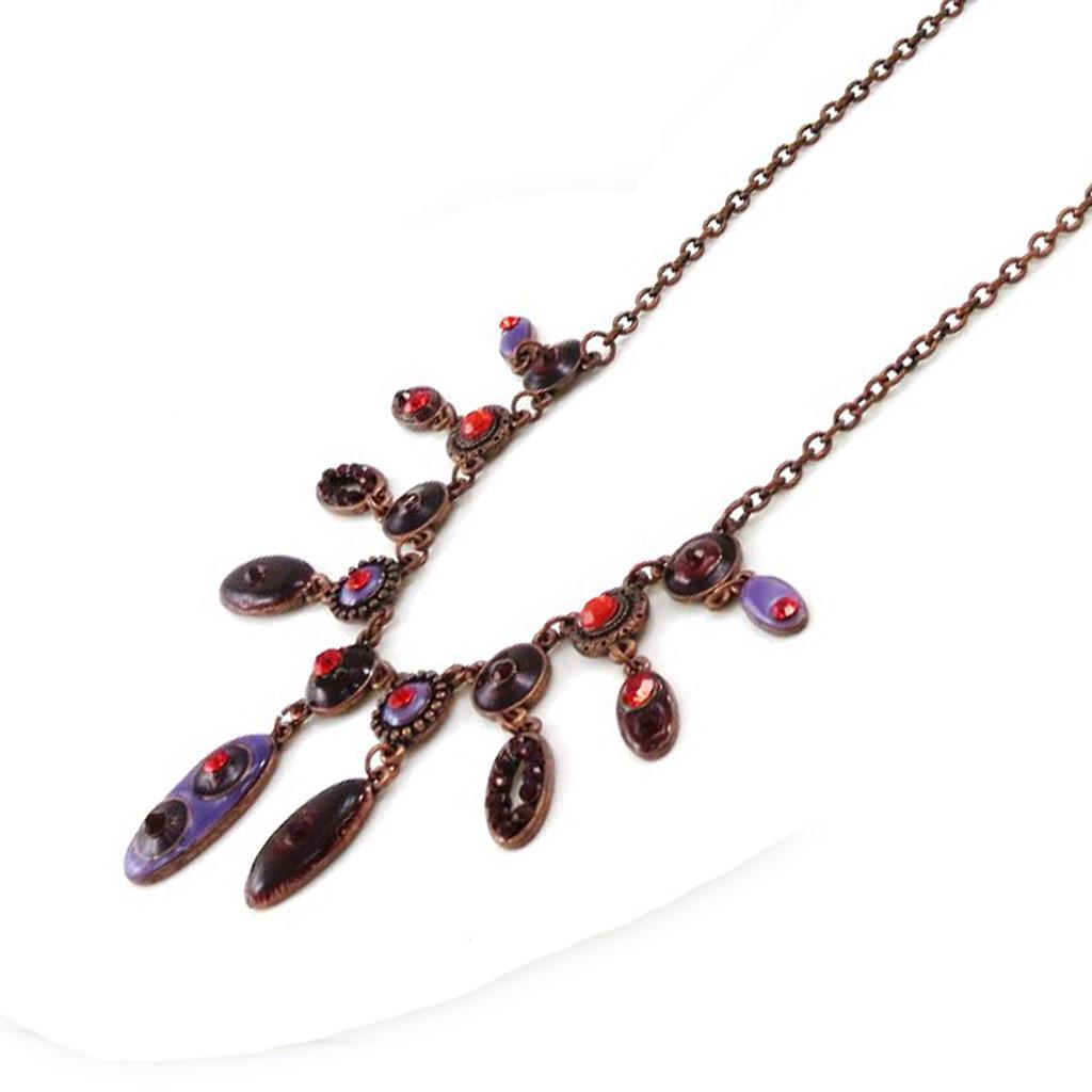 Les Trésors De Lily [E5720] - Purple 'Mitsou' Designer Necklace
