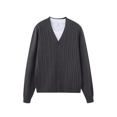 Cardigan de Malha com Decote V Estilo Levemente Luxuoso para Adolescentes - Estilo Primavera & Outono