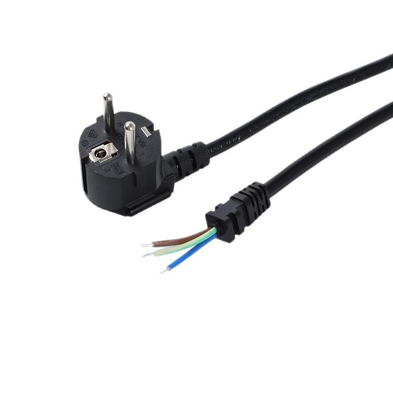 CE VDE Certified EU Three-Pin Power Cord, 3×0.75, Stripped and Tinned Ends