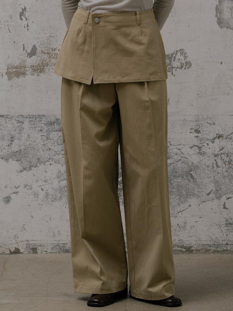 Peulibeo07 Layered Skirt Pants Frfa01Pt01_Beige