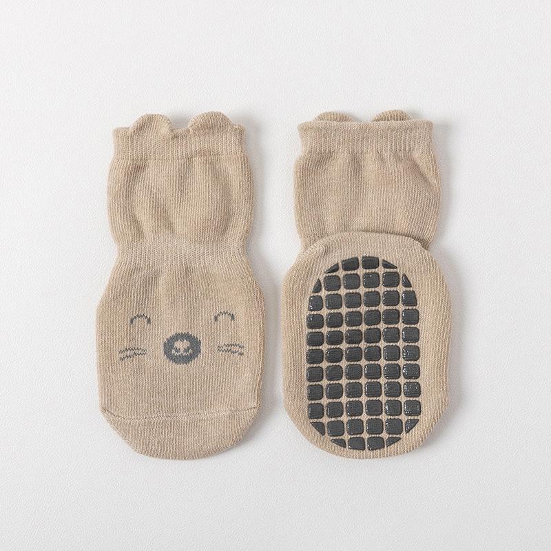 Autumn Winter Baby Floor Socks Cotton Breathable Mid Tube Socks Non Slip Bottom Indoor Walking Sock Cute Cartoon Kids Stockings