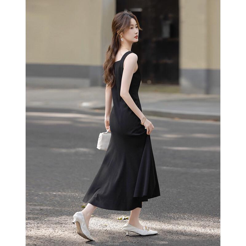 Demana Elegant French Square Neck A-Line Knit Midi Dress L