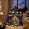 Kinderburg Zelt, Prinzessinnen Spielhaus für Mädchen, Indoor Outdoor Einfach Aufzubauen Spielzelt mit Stern Mond Design, Geburtstagsgeschenk für Kleinkinder