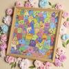 Holz Ausmalpuzzle Set mit Fotorahmen Filzstiften DIY Kinder Erwachsene Handbemaltes Cartoon Puzzle Dekoration Ornament