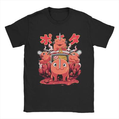 Men's Demon Ramen T-Shirts  Manga Denji Power Reze Cotton Clothes Beach Short-Sleeved T-Shirt O Neck Tshirt Plus Size 5XL 6XL