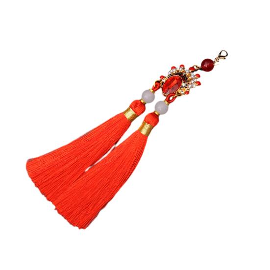 Tassel Pendant Facial Makeup Opera Car Decoration Hanging Accessories with Imitation Pearls Decor Hanfu Decoration