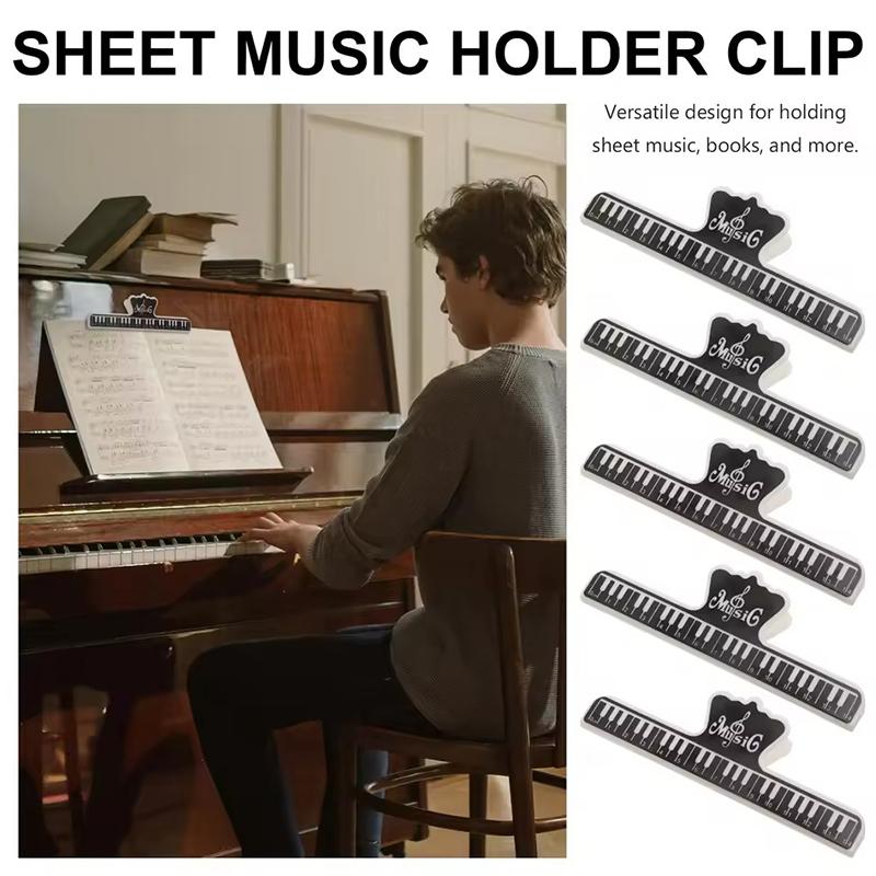 1-5PCS/Pack Portable Music Sheet Page Holder Clip Versatile Use File Sorting Book Magazine Clamps Home Office Daily Supplies ZYF