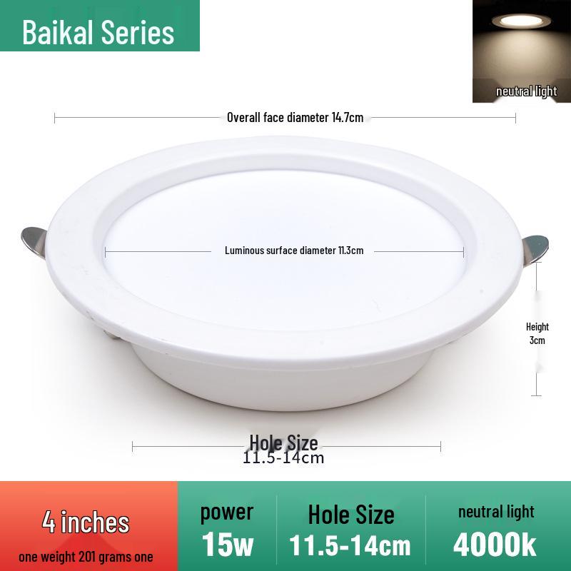 Kommerzielle Einbau-Downlight für Deckenöffnungen von 3,5, 4, 6, 8 & 15 Zoll