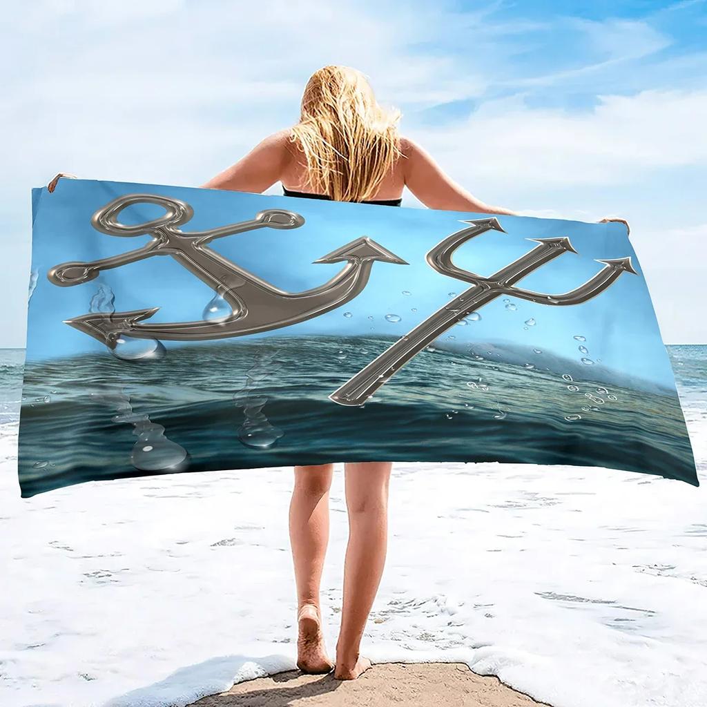 Anchor Beach Towel Sand Free Microfiber Oversized Large Beach Towels  Absorbent Lightweight Soft and Quick Dry Towels for Men