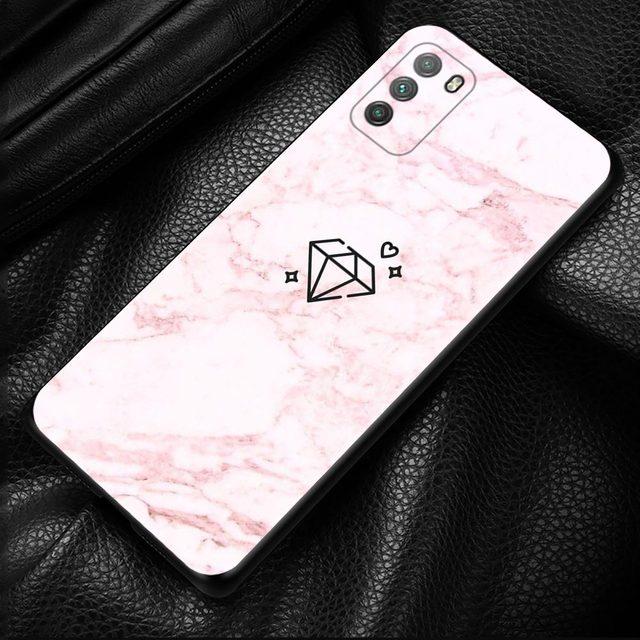 Pink Marble Flower Case For Xiaomi Poco X3 F3 Gt M3 Nfc F1 M3 M4 Pro 5g F3 Gt Cover For Mi 11t 10t Pro 9t 11 Note 10 Lite Civi