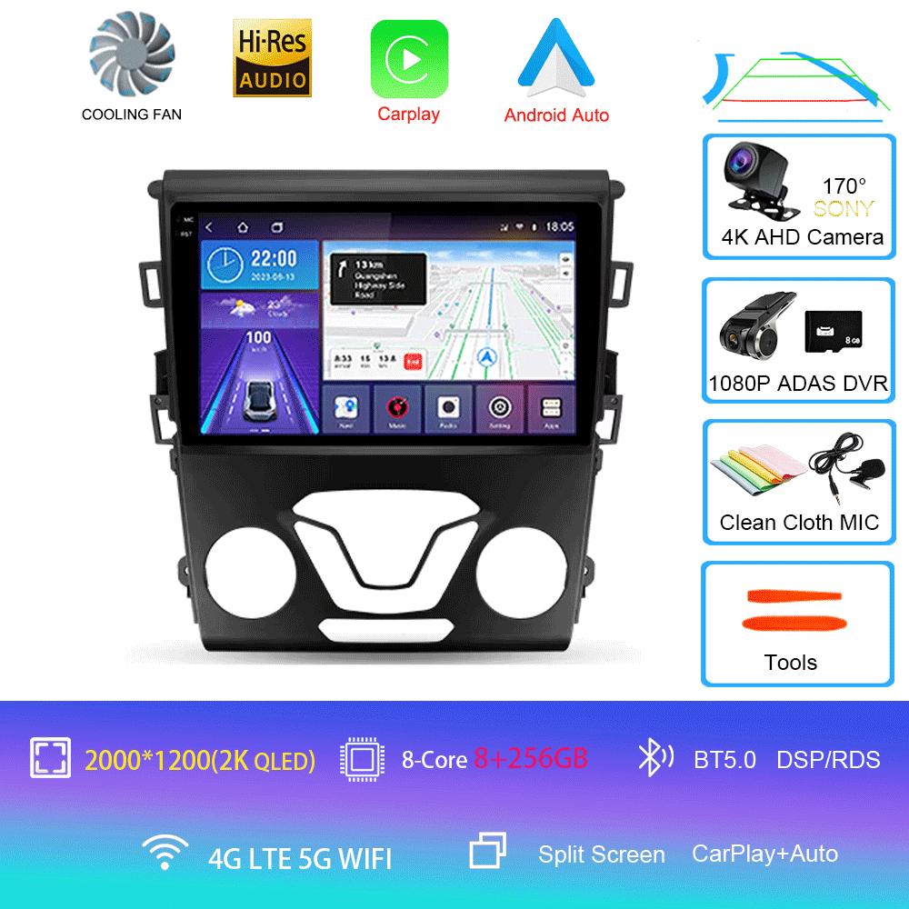 Car Radio Android 14 Carplay Auto 4G WIFI GPS For Ford Mondeo 5 Fusion 2012-2019 Multimedia Player Video Stereo Head Unit 2din