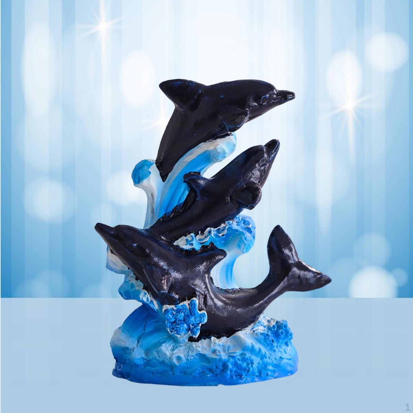 

Resin Dolphin Figurine Beach Themed Room Decor Art Crafts Desktop Ornament Decorative Statue for чёрный
