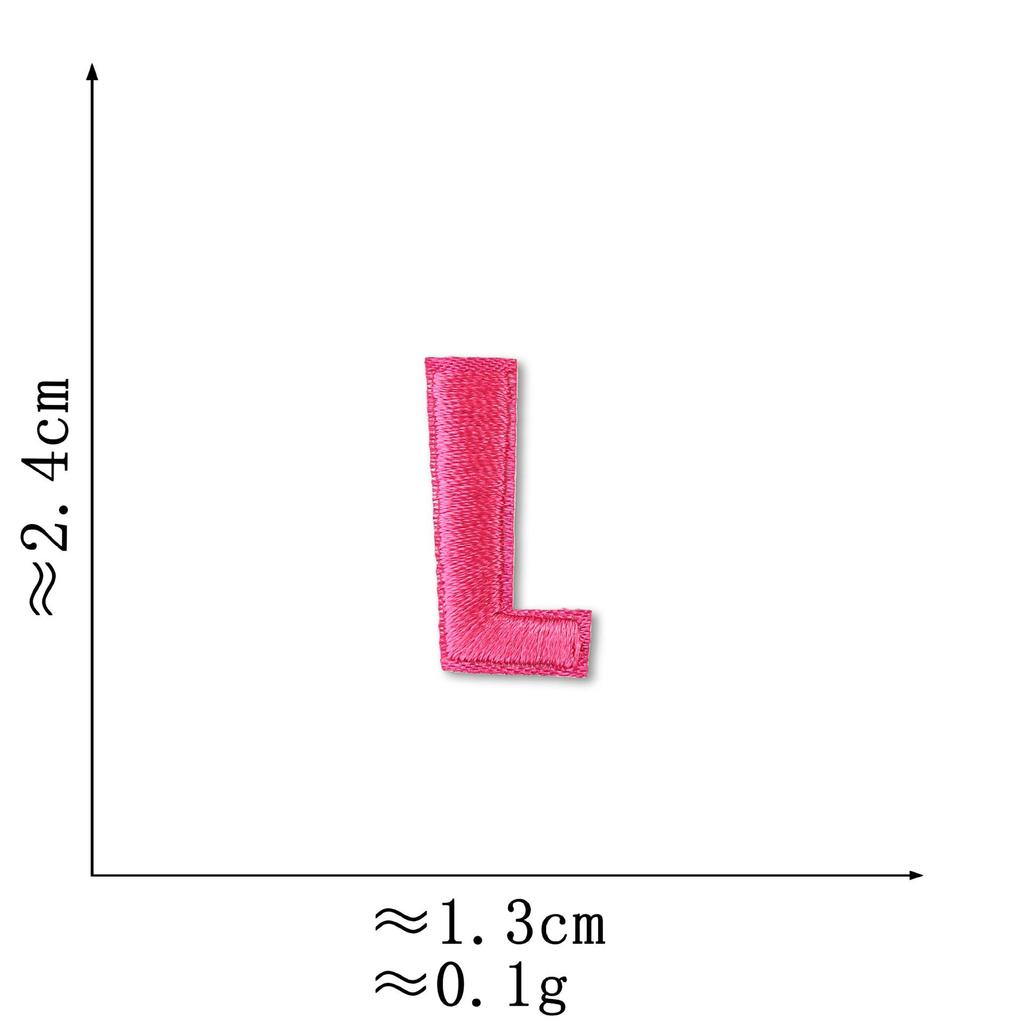 Pink Embroidered Alphabet Patch for Clothing Decoration