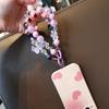 Mobile Phone Lanyard Transparent Bead Lanyard Women Fairy Crystal Wrist Crack Bead Double Chain Clip Style Anti Loss Pendant