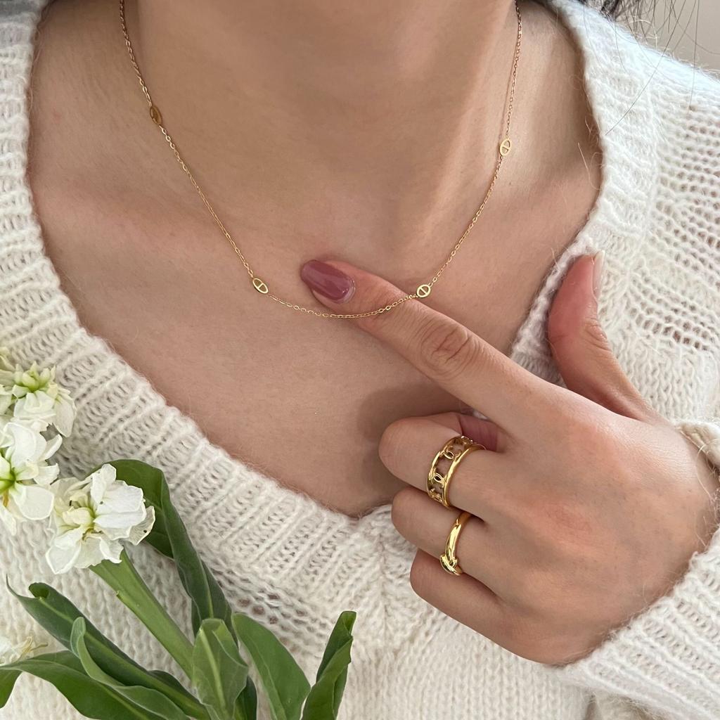 Necklace Korean Minimalist Niche Premium Pig Nose Necklace Female Non-fading Light Luxury Collarbone Chain