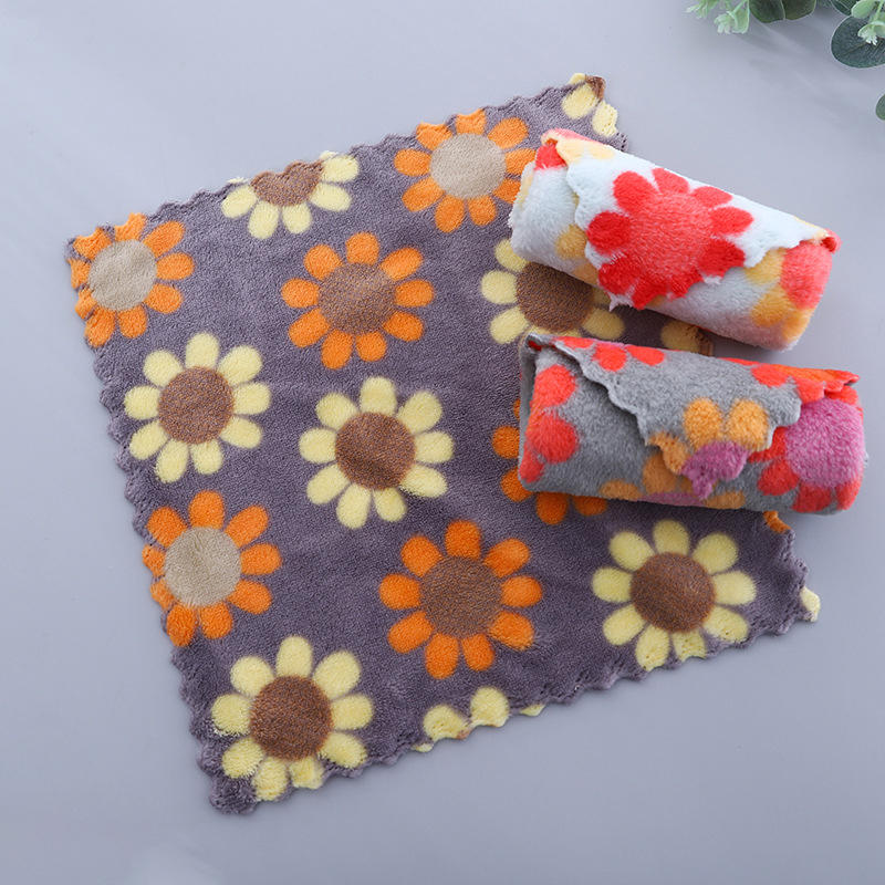 5/10Pcs Kitchen Dishes Reusable Tablecloth Household Clean Supplies Plush Coral Fleece Cleaning Cloths Absorbent Multi Purposes
