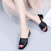 Cool slippers women's 2025 popular summer new versatile high heels fashion outer wear slippers women's shoes one-word drag women's drag
