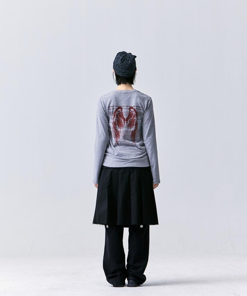 TANSANMAGNESIUM Wing Long Sleeve (Gray/Red)
