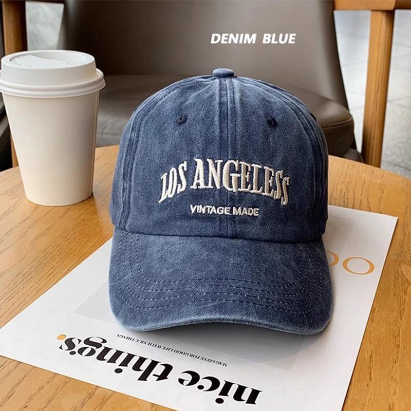 Cotton Retro Vintage Baseball Cap Men Women Denim Embroidered Letters Hat Cotton Soft Top Caps Casual Retro Unisex Hats