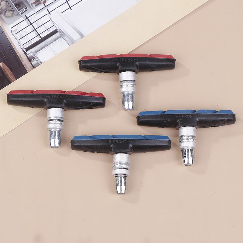 1Pair Bike Brake Pads V-Brake Rubber Road Bike Brake Holder Pads Shoes Blocks Rim Brake Anti-Resistance Cycling Accessories
