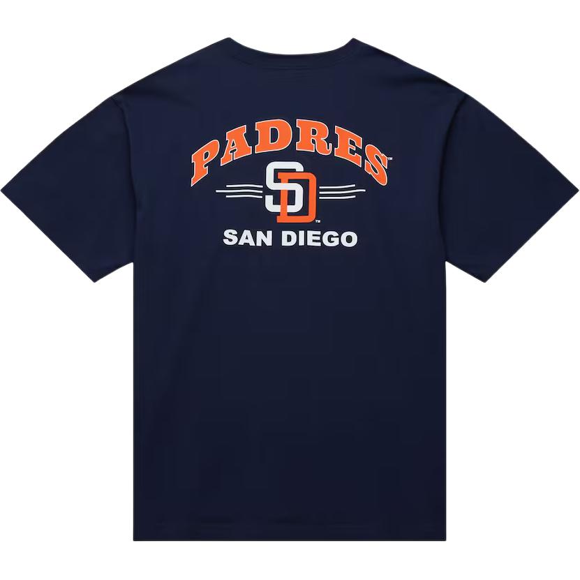 Mitchell & Ness x MLB SAN DIEGO PADRES Intage Logo Double Hit Pocket T Shirt Men's Marine Blue FC8057-SDPNAVY
