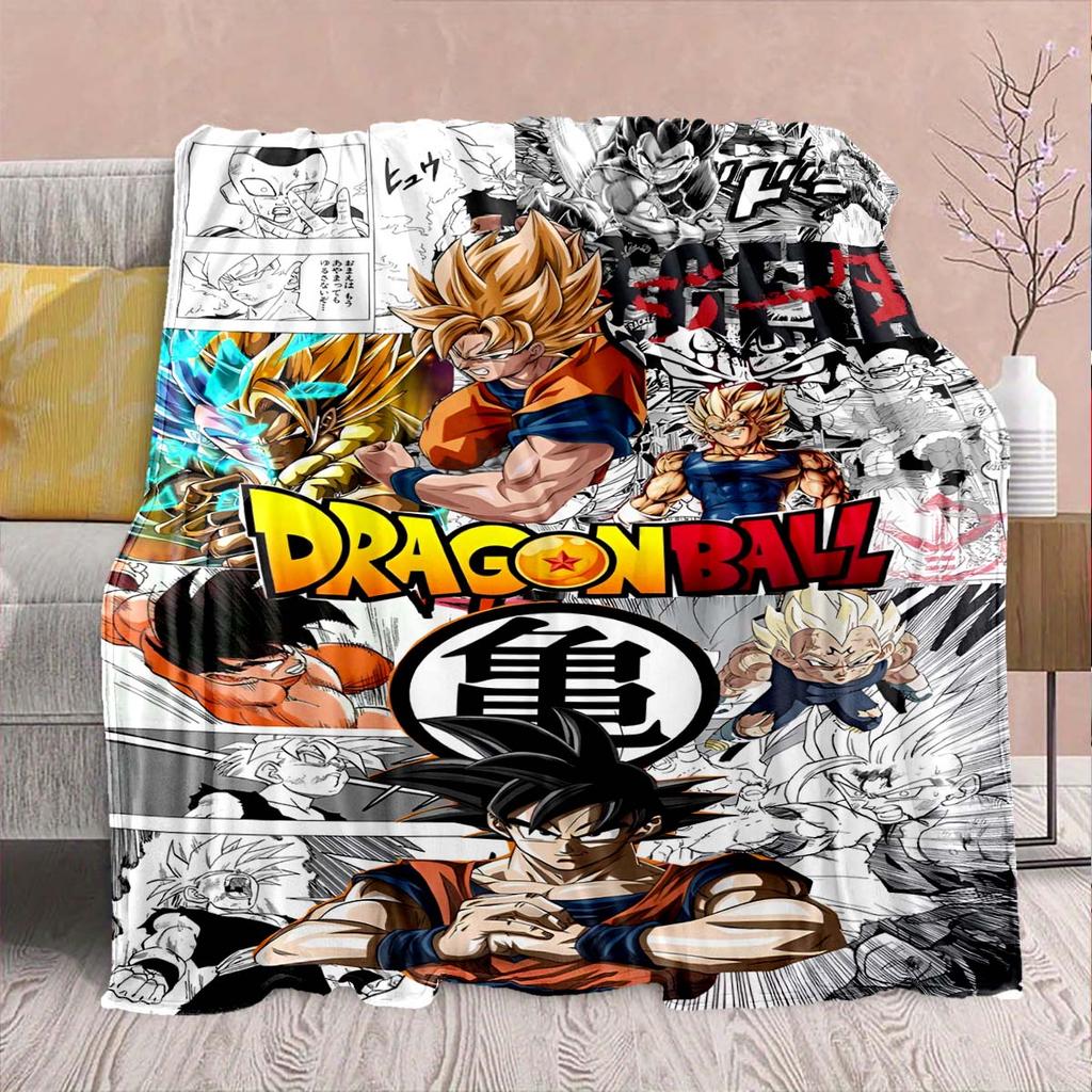 Flanelová deka Dragon Ball Anime - Měkká teplá ideální na pohovku, do postele, na kempování, cestování, do kanceláře, domácí dekorace -QJY