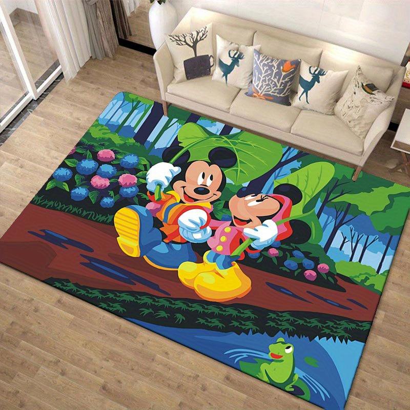 1 peça Disney Mickey Mouse e Minnie Padrão Tapete Área Tapete Antiderrapante Tapete Lavável à Mão Tapete de Chão Adequado Para Sala de Estar Quarto Decoração de Casa