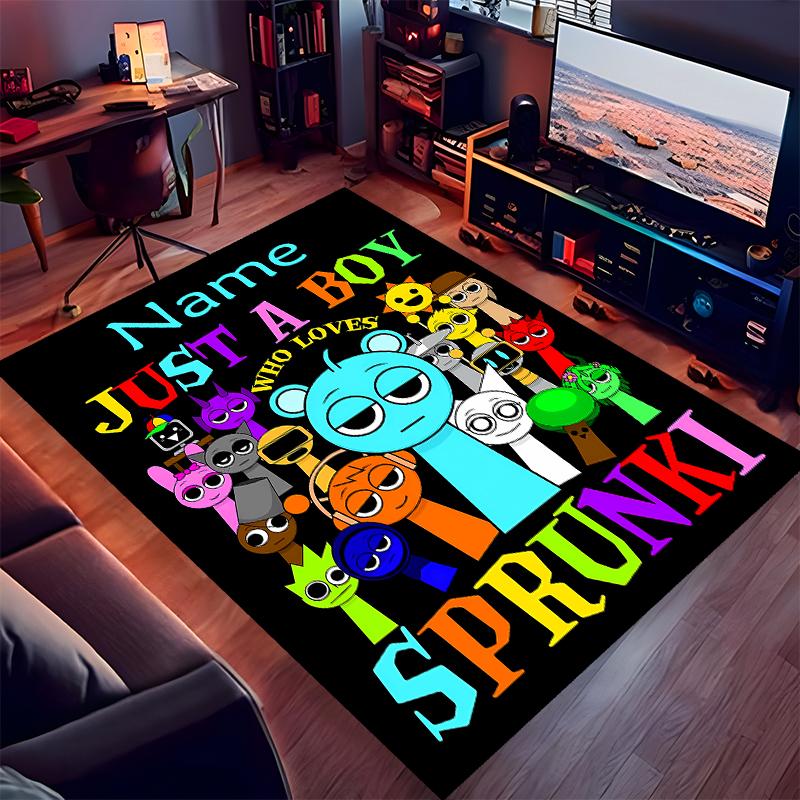 Custom personalization Game Sprunki Print Area Rug - Soft, Washable Non-Slip Indoor Mat,Living Room,Home&Office Decorative Rug