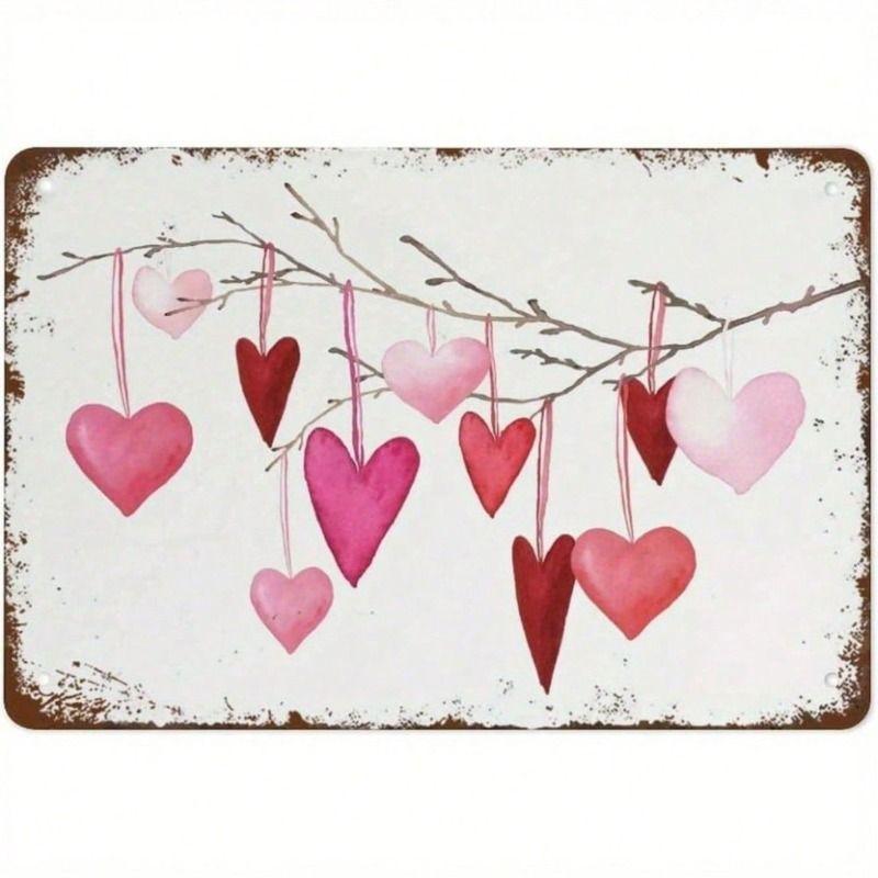 Heart Shaped Acrylic Table Sign 20x30cm Romantic Shelf Decor for Valentine's Day