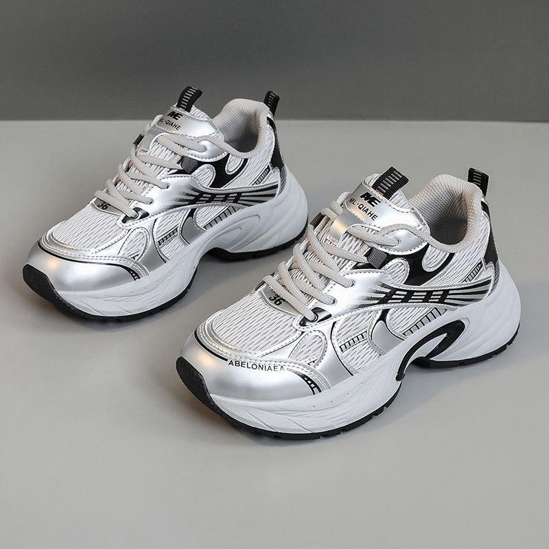 

QZH2102 new breathable little white shoes 2025 spring and autumn casual thick soles increase height and wear-resistant Korean version of college boa 40