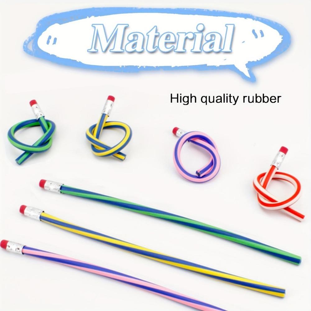 5/10pcs Soft & Bendable Magic Pencils  Colorful Stripe Design Perfect for Kids & Students Classroom Gifts & Back To School Supplies