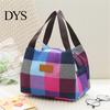 Lightweight Lunch Bag Colorful Plaid Waterproof Tote Reusable Everyday Use Box Carrier for Women Men Picnic Work Hiking Portable Food