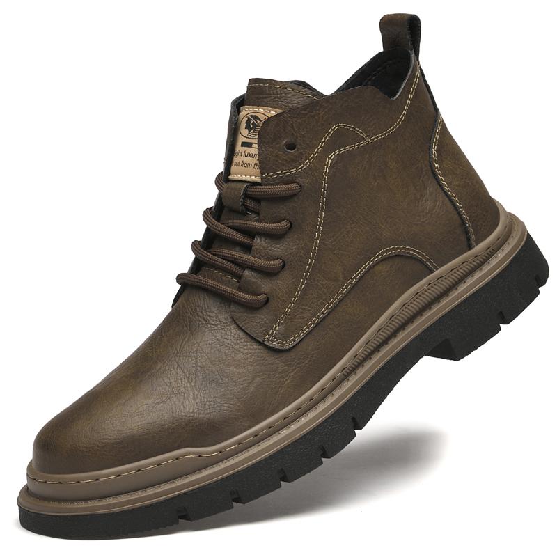 2024 Fur Winter Warm Suede Boots Men's Mid Top Chelsea Short Boots Designer  Shoes Casual Durable Desert Work Boots Black Khaki