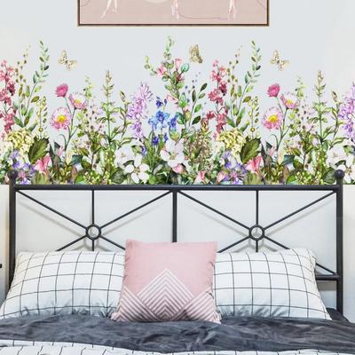 2 Pcs/set DIY Wall Decals Mural 3D PVC Wall Stickers Flowers Wall Stickers for Living Room Bedroom Kitchen Home Decor Wallpaper