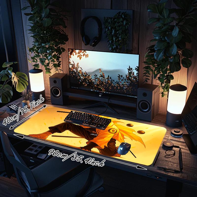 1Pc Naruto'S Determination Gaming Mouse Pad Keyboard Desk Mat Non-slip Rubber Lock Edge Waterproof Computer Mousepad for Office Home Decor S1396